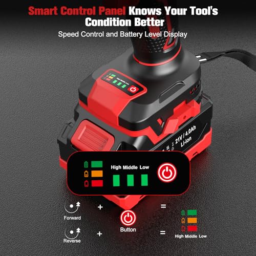 Visseuse à Choc 1000 Nm Sans Fil Avec 2 Batteries - Boulonneuse Brushless 6 Douilles Pour Pneus Et Automobile